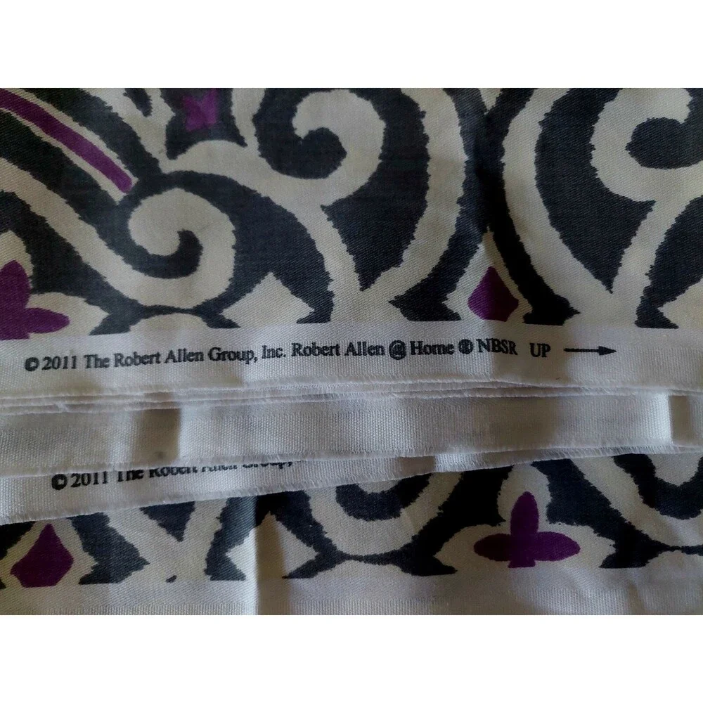 1.5 Yards x 56 Robert Allen 2011 Grey Purple Ikat Home Drapery Upholster Fabric